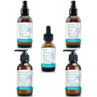 Dr Straights Moisturizing Skin Care Kit - Natural Skin Care Science - Balanced Hydration - Hyaluronic Acid Vitamin C MSM