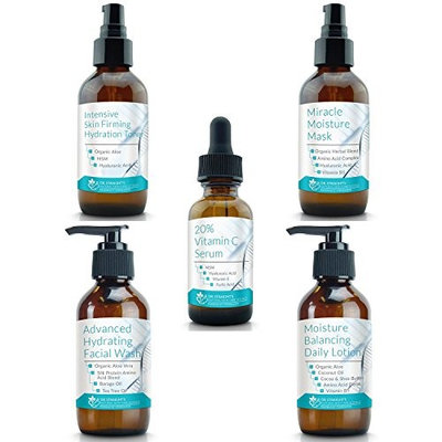 Dr Straights Moisturizing Skin Care Kit - Natural Skin Care Science - Balanced Hydration - Hyaluronic Acid Vitamin C MSM