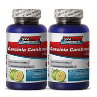 PURE GARCINIA CAMBOGIA PREMIUM EXTRACT 1300 - Fat burner pills for weight loss - 2 Bottles 120 Capsules