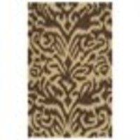3.25' x 5.25' Animal Scroll Khaki and Brown Hand Woven Wool Area Throw Rug