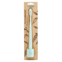 The Natural Family 232488 Biodegradable Soft Toothbrushes Rivermint Toothbrush & Stand
