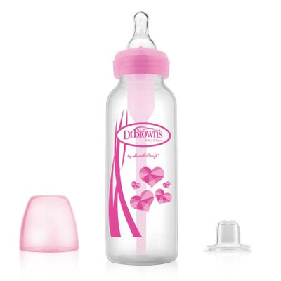 Handi-craft Company Dr. Brown's Options Baby Bottle, 2-in-1 Transition Bottle Kit, 8 ounce, Pink