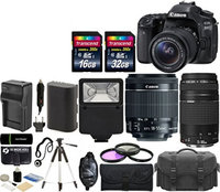 Canon EOS 80D 24.2MP Wi Fi Digital SLR Camera with 18 55mm IS STM Canon EF 75 300mm III Lens 32G