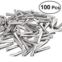 Frcolor 100Pcs Silver Tone Barrette Blank Hair Clips Great for DIY hair bows Beads Jewelry Making (100 x 4.5cm)