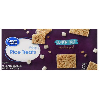 Wal-mart Stores, Inc. Great Value Gluten-Free Crispy Rice Treats, 10 Count