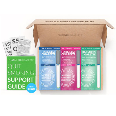 Easy Way To Stop Smoking / Harmless Cigarette Quit Smoking Kit / Help To Satisfy Cravings Naturally / Works Perfect With Nicotine Patches, Nicotine Gum, Lozenges, Smoking Cessation Medication