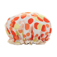 Women Shower Cap,Waterproof Polka Dot Double Layer Elastic Bathing Cap