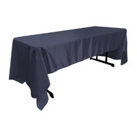 LA Linen Bridal Satin Rectangular Tablecloth, 60 by 126-Inch, Navy