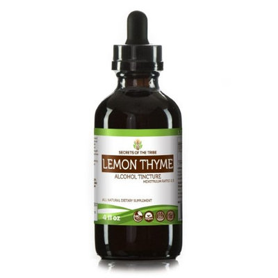 Secrets Of The Tribe Lemon Thyme Tincture Alcohol Extract, Organic Lemon Thyme (Thymus x citriodorus) Dried Herb 4 oz