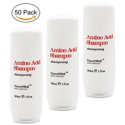 TRAVELWELL Hotel Toiletries Amenities Travel Size Guest Shampoo 1.0 Fl Oz/30ml, Individually Wrapped 50 Bottles per Box