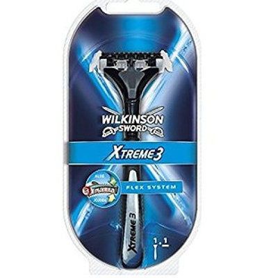 Wilkinson Sword Xtreme3 Razor Handle w/ 2 Refill Razor Blades (Same As Schick Xtreme 3 Razor) + FREE Schick Slim Twin ST for Dry Skin