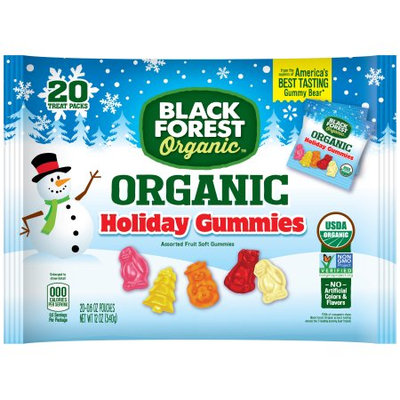 Black Forest Organic Holiday Gummy Candy, Assorted Fruit Flavors, 0.6 Ounces