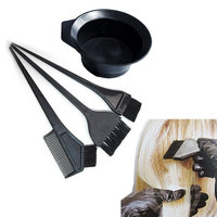 4/pk Salon Hair Coloring Dyeing Kit Color Dye Brush Comb Mixing Bowl Tint Tool Bleach