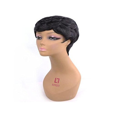 Lalah Short Synthetic Heat Resistant Drawstring Curly Loose Wavy Wig with Combs