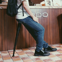 Finether Foldable Stand-up Leaning Seat, Compact Height-Adjustable Chair for Queuing, Shopping and Sporting Events