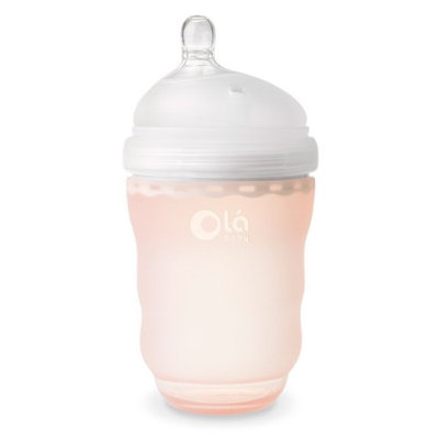 Olababy Gentle Bottle Silicone Feeding Bottle 8 Ounce, 2 Pack - Translucent/Coral
