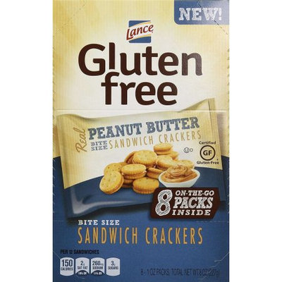 Lance Gluten-Free Mini Sandwich Crackers - Peanut Butter, 1 Oz Single Serve Bag, 8 Ct