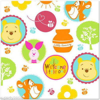 Hallmark Disney Pooh Little Hunny Bunny Baby Shower Lunch Napkins