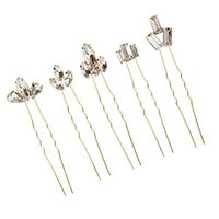 Baoblaze 5 Pieces Wedding Bridal Hair Pins Bling Girls Clear Crystal Rhinestones Headpiece