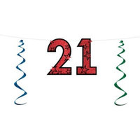 21Glittered Streamer (Pack of 12)
