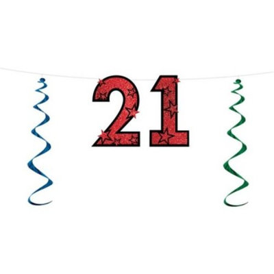 21Glittered Streamer (Pack of 12)