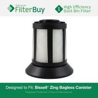 Bissell Dirt Bin Filter. Designed by FilterBuy to replace part # 203-1532 (2031532). Fits Bissell Zing Bagless Canister Vacuum.