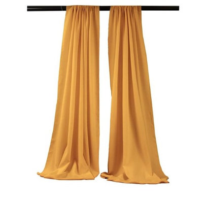 LA Linen BDpop96x58-Pk2-GoldP14 Polyester Poplin Backdrop Drape Gold - 96 x 58 in. - Pack of 2