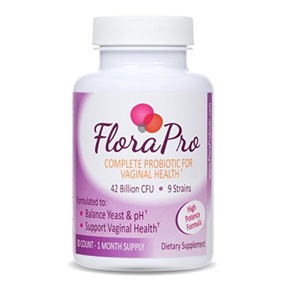 FloraPro Feminine Probiotic for Vaginal Health | 42 Billion CFU | 9 Live Strains | Promotes Vaginal Flora and Yeast Balance