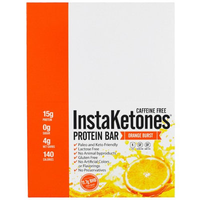 The Julian Bakery, InstaKetones Protein Bar, Caffeine Free, Orange Burst, 12 Bars, 1.56 lbs (708 g)
