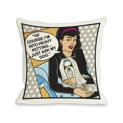 One Bella Casa Heavy Petting Throw Pillow, 16 by 16-Inch