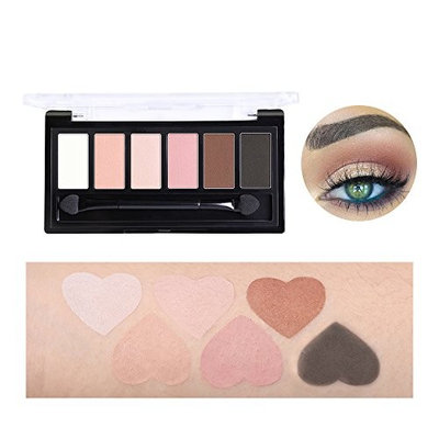 Bonniestore Eyeshadow Palette 6 Colors Nude Eye Shadow Powder Pigmennt Natural Bronze Neutral Smoky Make Up Waterproof Cosmetics Set