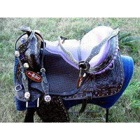 Horse Western Barrel Show Pleasure LEATHER SADDLE Bridle 50176