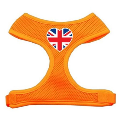 Mirage 70-41 XLOR Heart Flag UK Soft Mesh Dog Harness Orange Extra Lg