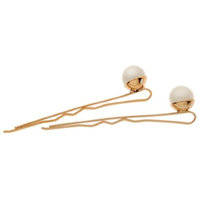 L. Erickson Little Pearl Bobby Pin Pair - Mystic Black Pearl/G