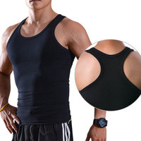 Image Men Compression Vests Body Shaper Tummy Waist Slimming Shirt Shapewear Black