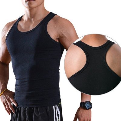 Image Men Compression Vests Body Shaper Tummy Waist Slimming Shirt Shapewear Black