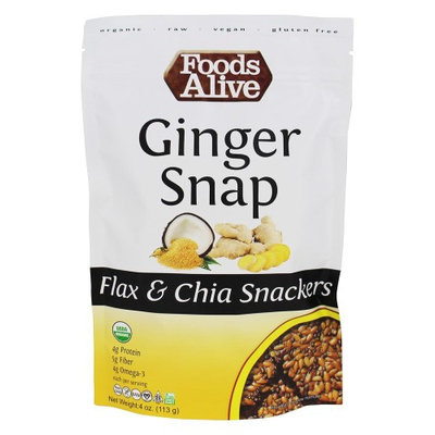 Foods Alive - Organic Flax Crackers Ginger Snap - 4 oz(pack of 2)