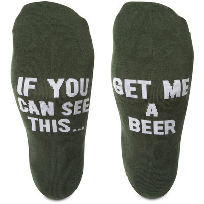 Pavilion - If You Can See This...Get Me A Beer - Green Mens Cotton Blend Socks