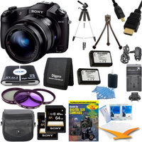 Sony Cyber-shot DSC-RX10 Digital Camera and 2 64GB SDXC Cards and 2 Batteries Bundle