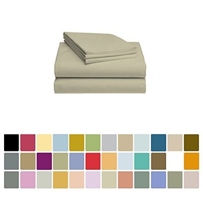 LuxClub Bamboo Sheet Set - Viscose from Bamboo - Eco Friendly, Wrinkle Free, Hypoallergenic, Antibacterial, Moisture Wicking, Fade Resistant, Silky, Stronger & Softer than Cotton - Sand Dunes - King