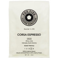 For Five Coffee Roasters Corsa Espresso Dark Roast (Origin: Africa, India, Indonesia, South America), Whole Bean 12 oz