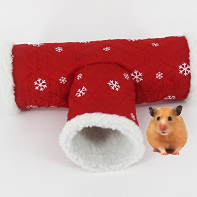 Hamster Tunnel Tube Toy Winter Warm Bed Hut House for Syrian Hamster Gerbil Rat Mouse Guinea Pig Chinchilla Squirrel Small Animal Cage