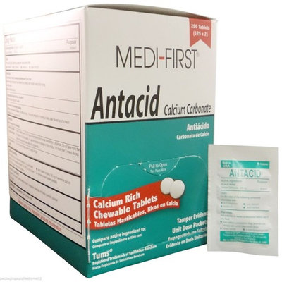 Medi-First Antacid Tablets, Calcium Carbonate 420 mg 500 Tablets MS-71240