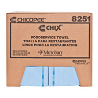 Chix Food Service Towels, Cotton, 13-in x 24-in, Blue, One Pack of 150 Towels per Case