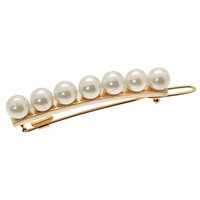 L. Erickson Pearl and Metal Tige Boule Barrette - Pearl/G
