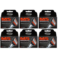 Personna M5 Magnum 5 Refill Razor Blade Cartridges, 4 ct. (Pack of 6) + Makeup Blender