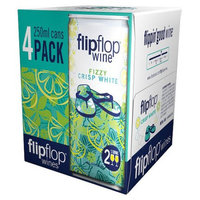 The Wine Group, Inc. Flip Flop Fizzy Crisp White Wine, 250 mL, 4 ct