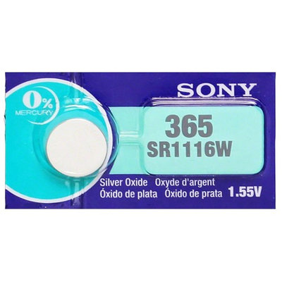 Sony 365 (SR1116W) 1.55V Silver Oxide 0%Hg Mercury Free Watch Battery (1 Battery)
