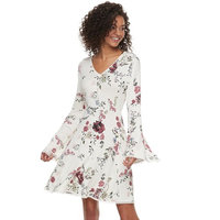 Juniors' American Rag Floral Bell Sleeve Swing Dress