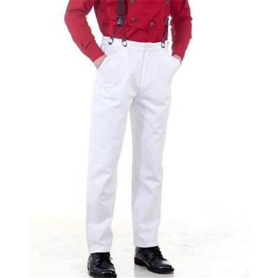 The Pirate Dressing C1330 Steampunk Classic Pants, White - Small